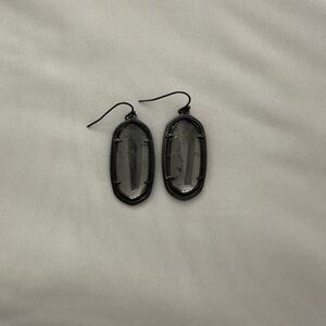Black Oval Drop Earrings
